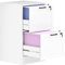 HOMCOM Büro Kommode Aktenschrank mit 2 Schubladen Schreibtisch Schubladenschrank mit Schlössern Hängeregisterschrank für A4 und Letter 40x40x71 cm Weiß