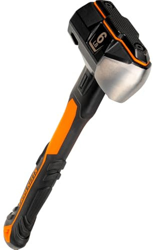Klein Tools H80606 Sledgehammer, 6-Pound Wedge Hammer with Fiberglass Handle, Heavy-Duty, Shock-Resistant Design for Striking and Demolition, Includes Lanyard Hole