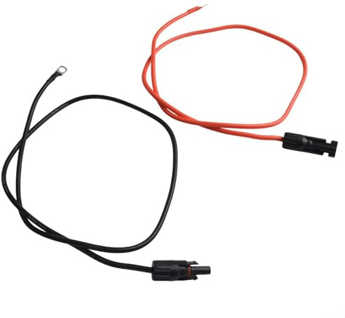 2 cables de extensión solares fotovoltaicos con conector impermeable y terminal para sistemas de energía solar nominal 1500 V CC 30 A (100 cm)