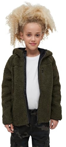 Brandit Kids Teddyfleece Jacket Hooded, Farbe: olive, Größe: M 134