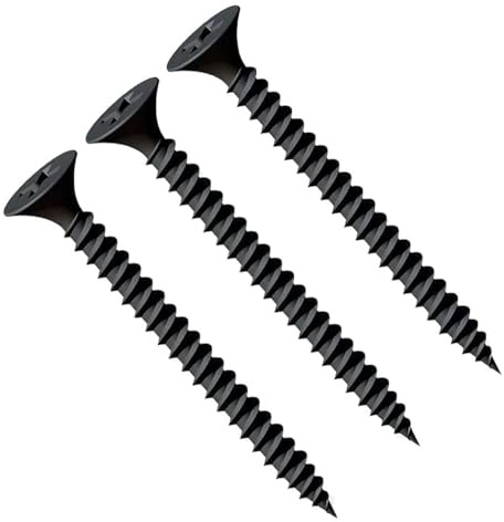 3.5X55mm Viti per cartongesso nere, viti a testa svasata Phillips autofilettanti, filettatura fine, punta affilata, viti fosfato nero per gesso per cartongesso su profilo in acciaio (30 pcs.)