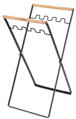 Trash Bag Holder Stable Iron Leaf Bag Holder Stand Foldable Garbage Bag Holder Lightweight Trash Bag Stand Multi-use Grocery Bag Holder for Yard Lawn Black