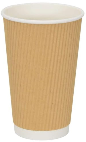 vidaXL Tazas de café de Papel 500 uds 16oz 400ml marrón, Vaso de Papel, Vaso de café desechable, Vaso desechable para Bebidas Calientes