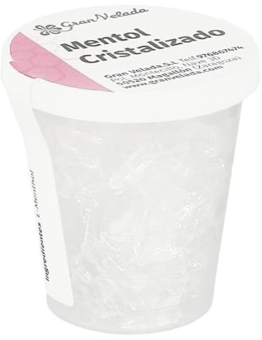 Gran Velada - Mentol Cristalizado Puro 1000 cc | Cristales Refrescantes y Descongestionantes | Ideal para Geles Fríos, Cremas, Pomadas y Exfoliantes