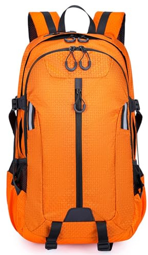 PORRASSO 40L Zaino da Trekking Zaino Impermeabile Daypack Hiking Backpack per Donna Uomo Viaggio Arrampicata Sport Arancione