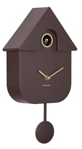 Karlsson Wanduhr Modern Cuckoo ORO - Braun - 21.5x8.5x41cm - Rechteck - Kunststoff - Wanduhr Modern Wohnzimmer - Wanduhren - Kuckucksuhr