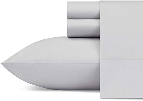 Nautica - Twin XL Sheet Set, Cotton Percale Bedding Set, Crisp & Cool, Lightweight & Breathable, Dorm Room Essentials (Sailing Grey, Twin XL)