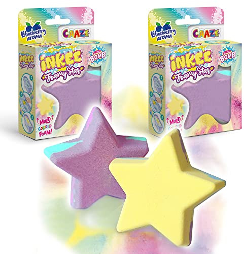 Craze INKEE 2 Set Bombe da Bagno Bambini Foamy Star Forma di Stella Bagnoschiuma 30363, Multicolore