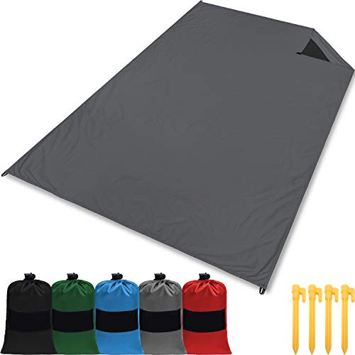 gipfelsport Picknickdecke - Outdoor Picknick Decke I Stranddecke, wasserdicht, waschbar, sandfrei I 150x110cm groß I grau