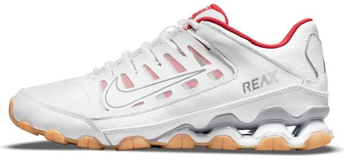 NIKE Herren Reax 8 TR Sneaker, White White Wolf Grey Chile Red, 44 EU