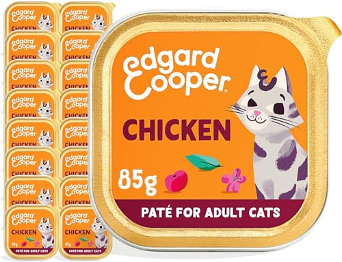 Edgard & Cooper Nourriture Humide pour Chats, Adultes, (Poulet, 85 g x 16), Nourriture pour Chats stérilisés et Actifs, sans céréales, ingrédients naturels, Viande fraîche, hypoallergénique,