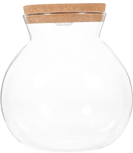 UKCOCO Glasflasche Landschaftsflasche Durchsichtiger Behälter Kleiner Vorratsbehälter Pilzbehälter Led-ngläser Mit Korkdeckel Mikro-Landschaftsvase Aquarium Landschaftsflasche