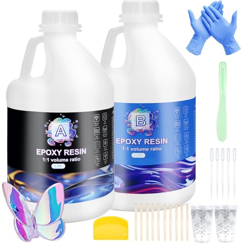 Ghguole Epoxy Resin Kits-4.5L Crystal Clear Epoxy Resin&Hardener for Beginners,Resin Starter Kit for DIY Art&Craft,Mold Casting,Table Top Coating,Wood,Gift