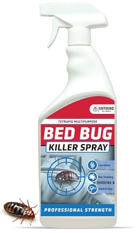 ENTOEND Bed Bug Killer - Tetrapiu Multipurpose 1L | Bed Bug & Dust Mite Spray | Powerful Permethrin House Spray with Rapid Action | Odourless & Non-Staining for Home Use on Mattresses & More