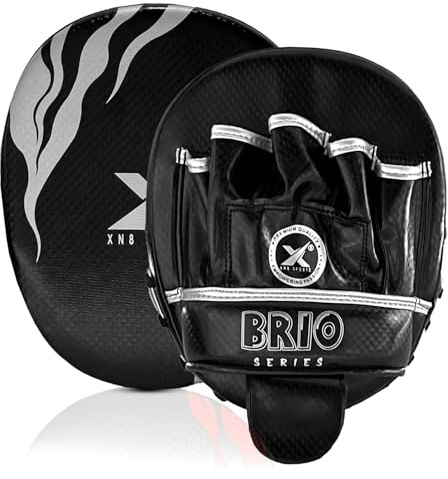 Xn8 Boxing Pads kids Curved Boxing Punch Mitts for Training - Fixable closure strap Focus Pads Perfect strike shield for MMA, Kickboxing, Krav Maga, Muay Thai., Karate Standard size Focus Mitts