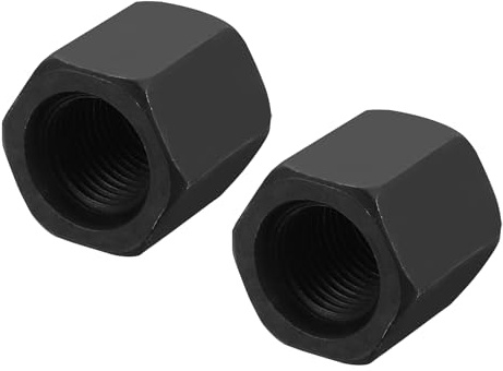 sourcing map M16 x 1.5mm Pitch Hex Coupling Nuts, 2Pcs 24mm/ 0.9 Length Grade 10.9 Carbon Steel Fully Threaded Rod Coupling Nut Stud Fine Thread Pipe Connector Fasteners, Black