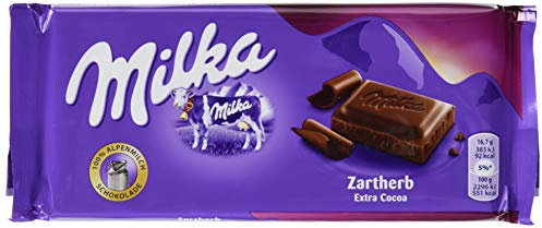 Milka Zartherb - Zartschmelzende Schokoladentafel aus dunkler Schokolade - 5 x 100g