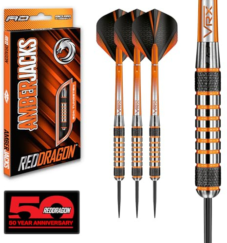 RED DRAGON Amberjack 7: 26g Tungsten Darts Set with Flights and Shafts (Stems)