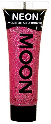 Moon Glow - Neon UV Glitter Face & Body Gel - 12ml Ruby Pink – Glitter Face Paint