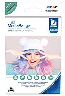 MediaRange 100x150mm Photo Paper Cards for inkjet printers, high-glossy coated, 220g, 50 sheets