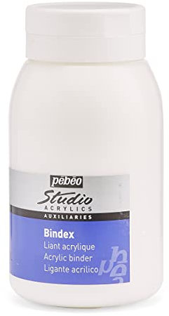 Pebeo 524270 1l Studio Acrylics Mediums Bindex, Transparent, white