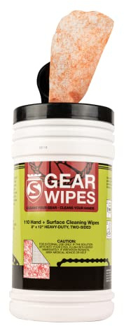 SILCA Gear Wipe Canister 110 Count 8 x 12 | Double Sided Towel for Cleaning Bikes | Grime Defense Wipes | Tough Bike Cleaning Wipes