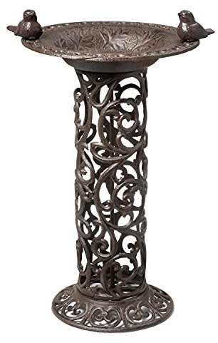 Große Vogeltränke Dekovögel Gußeisen Vogelbad Metall Wasserschale Futterstelle Gartendeko