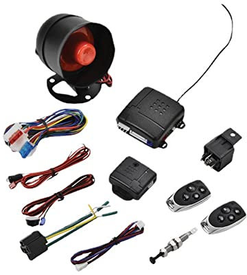 WANGCL Auto-Fernalarmanlage, Fahrzeug-Diebstahlschutzsystem, schlüssellose Zentralverriegelung + Stoßsensor + 2 Universal-Fernbedienungen