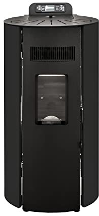 STUFE A PELLET ITALIA Boston 9 KW | Pelletöfen Effizienz 91% Heizt 80m² Autonomie 21 Std. Programmierbar 5 Geschwindigkeiten und Leistungsstufen 24 M Garantie Schwarz