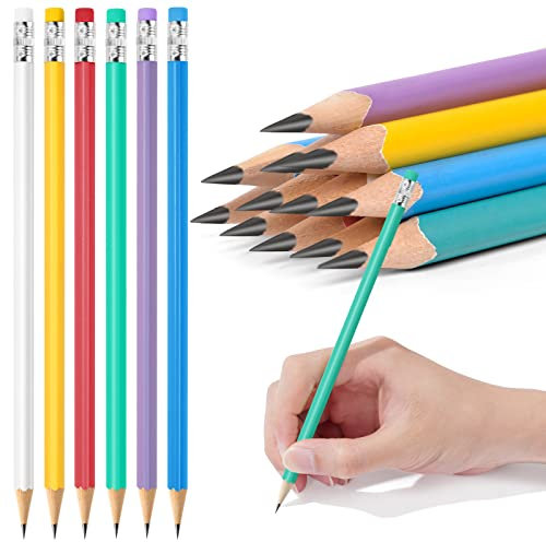 AUAUY 12Pcs HB Pencil Non-Slip, Multicolor Kids Writing Drawing Graphite Pencils with Eraser, HB Wooden Black Lead Pencils for Children Student Adults School Office Wedding Party(Dark Color)