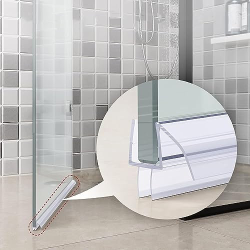 Guarnizione per Porta Doccia, Guarnizione Inferiore per Porta Doccia Senza Telaio con Gocciolatoio, Sostituzione Guarnizione Porta In Vetro da 8mm/10mm - 70cm ( Color : Clear , Size : For 10mm glass )