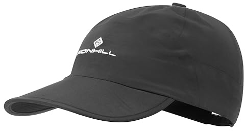 Ronhill Unisex Sunlight Cap, All Black with Reflect, M-L EU