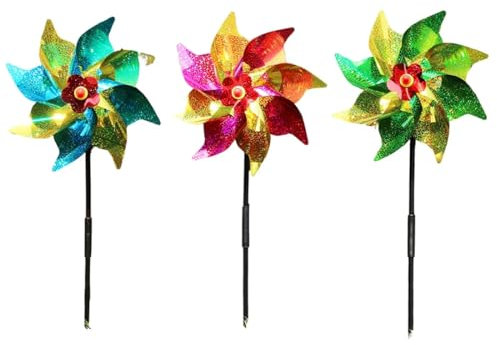 GZNB 3 Stück Windrad,Reflektierende Windmühle Antrieb Tauben Schrecken Vögel Kontrollieren Vogel Garten Dekoration Schützen Garten,Obstgarten,Haus,Bauernhof