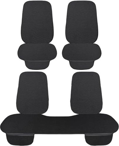 Susy Shop Ensemble de housses universelles pour sièges de voiture + protection de dossier, protection de siège, coussin de confort pour l'intérieur (noir, 7 pièces (assise + dossier))