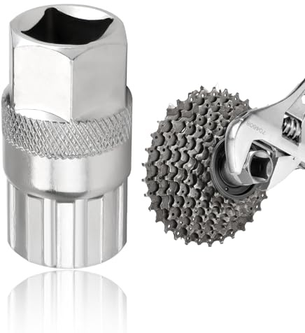 Nazaz Outil de Réparation et Retrait de Roue Libre pour Vélos,Cassette Demonte Douille, Acier Carbone Durable,Compatible Shimano, Sunrace, Sram, Dnp pour Cassette de 6,7,8,9,10,11 Vitesses,20×44.8mm