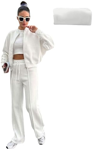 amropi Survêtement Femme Ensemble de Veste à Zippé et Pantalon Jogging