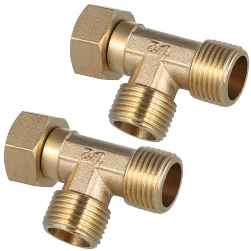 Milisten 2pcs 90 Plumbing Accessories Npt Female Pipe 3 Way Faucet Splitter 3/8 Compression Fitting Pipe Connection Tee Water Line Splitter Three Way Hose Splitter Elbow Pipe Fitting Copper