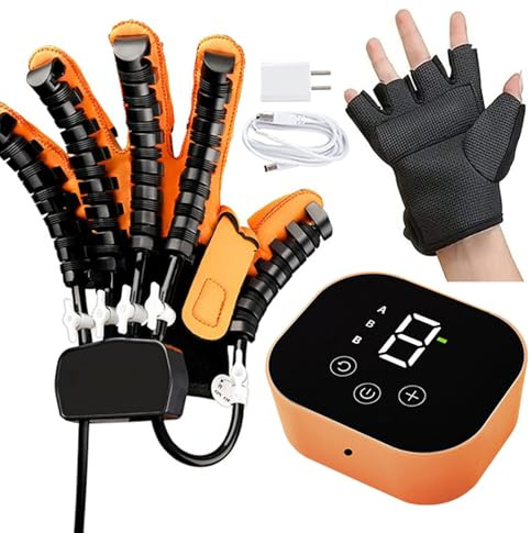 GAOXIAO Guantes Roboticos Rehabilitación Ictus, Guante Electrico Terapeutico para Rehabilitación de Manos y Dedos, Guantes para Terapia para Hemiplejía Autoentrenamiento(Size:L,Color:Izquierda)
