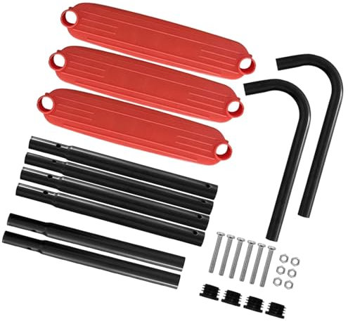 QSTDGVPW Échelle de Trampoline pour Enfants : Kit DIY avec 3 Marches pour Modèles Rectangulaires et Ronds, Dimensions 103 X 35 Cm, Orange