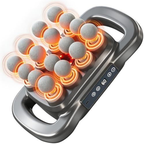 Massage Gun with 16 Heads, 9 Modes+9 Speeds, LED Display, Quiet Percussion Massager for Muscle Relaxation, Fitness Recovery