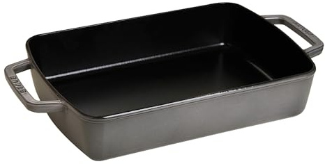 Staub Cast Iron 12-inch x 8-inch Roasting Pan - Graphite Grey, Made in France