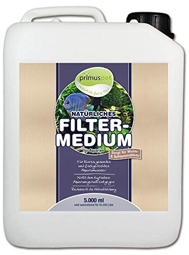 primuspet Natürliches Aquarium Filtermedium (Wasseraufbereiter für kristallklares und natürlich gesundes Aquariumwasser. Entfernt Mulm und Schlamm), Inhalt:5 Liter