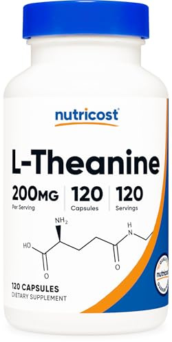 Nutricost L-Théanine 200mg, 120 Capsules, Double Puissance - Non-OGM, Sans Gluten