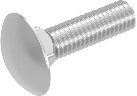 SECCARO Schlossschraube M8 x 30 mm, Edelstahl V2A VA A2, DIN 603 / ISO 8677, Flachrundkopf mit Vierkantansatz, Vollgewinde, 20 Stück