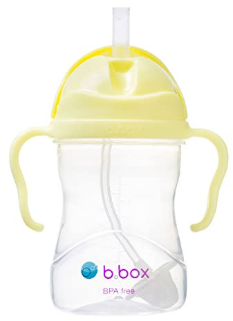 b.box Trinklernbecher Für Jeden Winkel | Flip-Top, Schwerer Strohhalm, Griff, Auslaufsicher | BPA-Frei & für Spülmaschine | Ab 6 M | 240 ml, Gelb