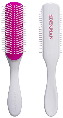 Denman Curly Hair Brush D3 (Cherry Blossom) Spazzola per styling a 7 file per districare, separare, modellare e definire i ricci - Per donne e uomini