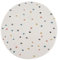 payé Teppich Rund Kinderzimmer - Cream - 120x120cm - Spielteppich Bunte Punkte Kurzflor Kinderteppich - Oeko-Tex Standard 100
