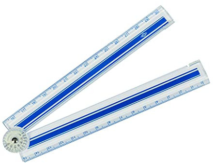 Wedo 521530 KLAPP-Lineal, 15-30 cm, inkl. Winkelskala, transparent