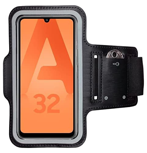 CoverKingz Brassard de Sport pour Samsung Galaxy A32 4G - Brassard pour Smartphone, Accessoire de Sport avec Poche pour Les clés Galaxy A32 4G - Accessoire Sport, Brassard téléphone Portable Noir
