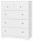 HOCSOK Kommode Weiß, Kommode mit 5 Schubladen, Sideboard Weiss mit Retro-Griffen und viel Stauraum, Schubladenschrank für Wohnzimmer, Schlafzimmer, Flur, 74 x 40 x 94 cm
